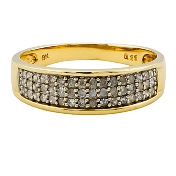 9ct gold Diamond half eternity Ring size O